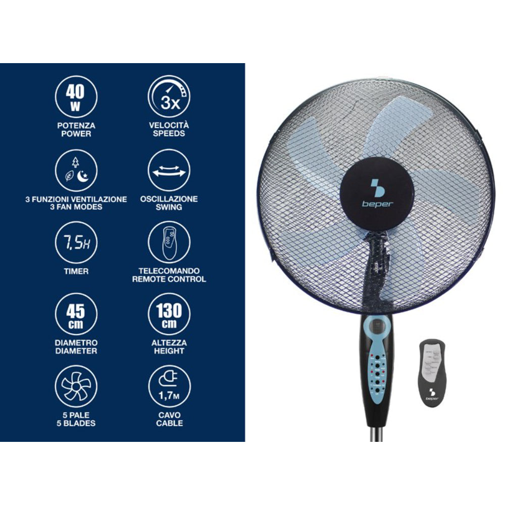 Beper Pedestal Fan with Remote Control