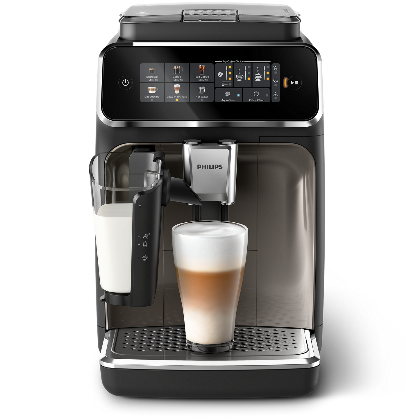 Philips 3300 Series Espresso Machine LatteGo 6 Beverages SilentBrew Chrome