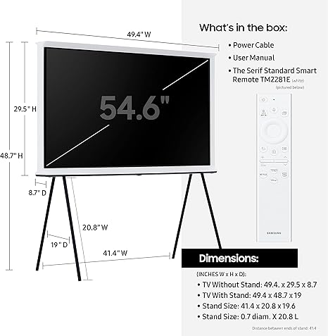 Samsung The Serif 55 Inch QLED 4K LS01B Smart TV