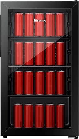 Hisense 122L Beverage Cooler Single Door Glass Digital Black