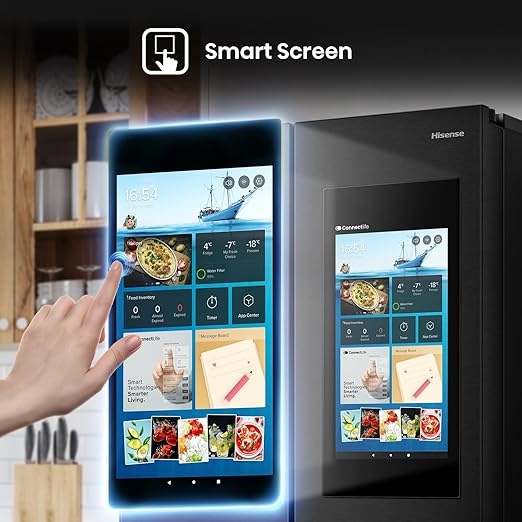 Hisense 26CFT Four Door Refrigerator Smart WiFi Ice Water Black Steel