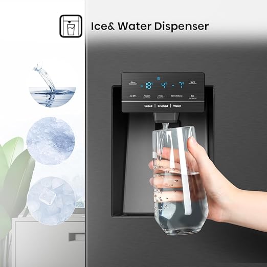 Hisense 26CFT Four Door Refrigerator Smart WiFi Ice Water Black Steel