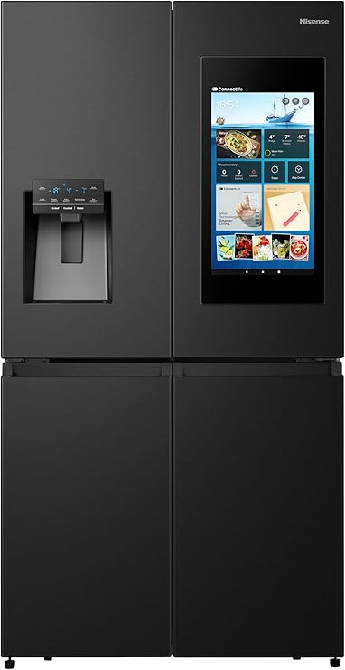 Hisense 26CFT Four Door Refrigerator Smart WiFi Ice Water Black Steel