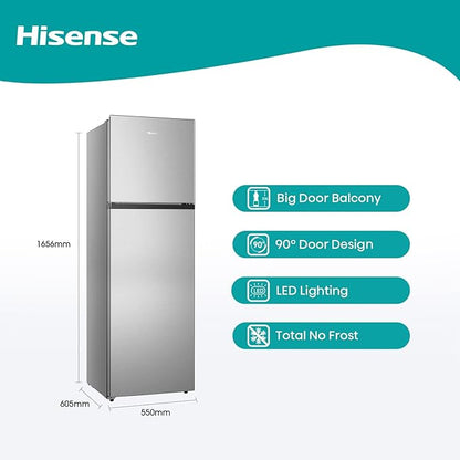 Hisense Top Mount Refrigerator 12CFT No Frost Multi Air Flow Silver