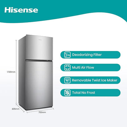Hisense Top Mount Refrigerator 17CFT No Frost Inverter Silver