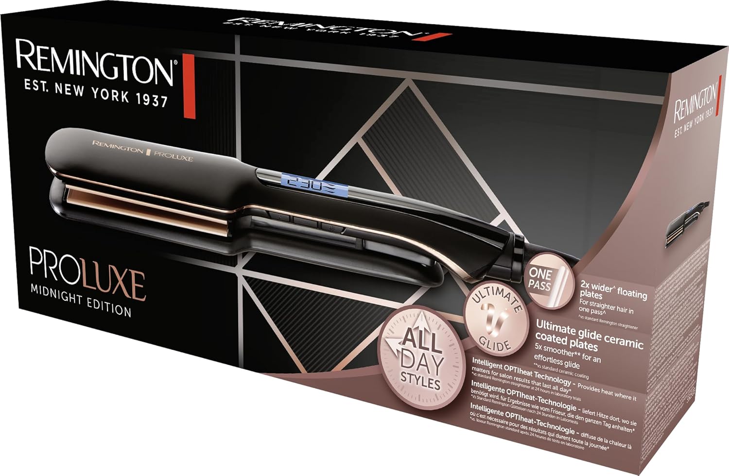 Remington Proluxe Hair Straightener Wide Plates OPTIheat