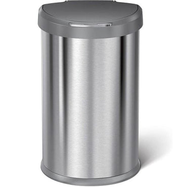 Simplehuman Semi-Round Sensor Bin 45L Brushed Steel Grey Lid