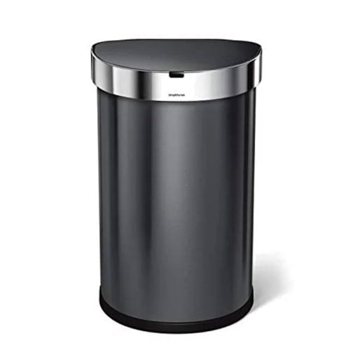 Simplehuman Semi-Round Sensor Bin 45L Black Steel