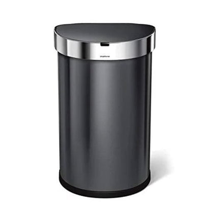 Simplehuman Semi-Round Sensor Bin 45L Black Steel