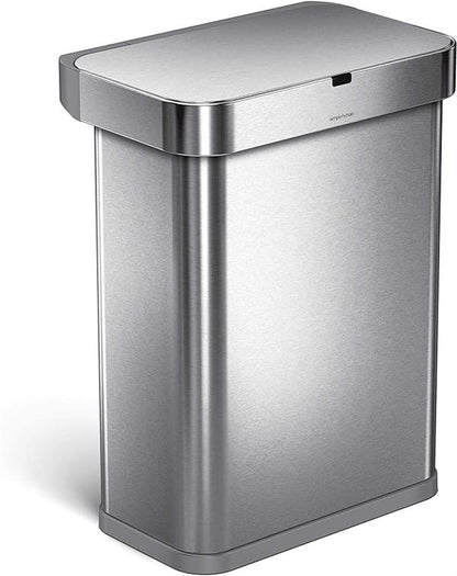 Simplehuman Rectangular Sensor Bin 58L Voice Motion SS