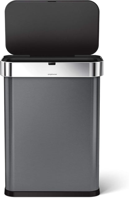 Simplehuman Rectangular Sensor Bin 58L Voice Motion Black