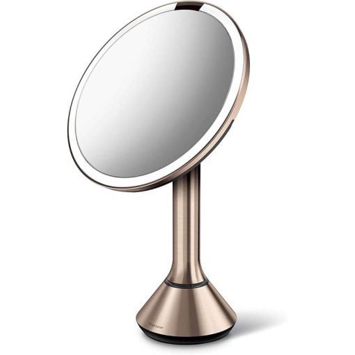 Simplehuman Sensor Mirror 5X LED Brightness Control Rose Gold