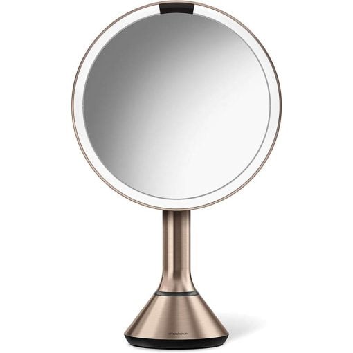 Simplehuman Sensor Mirror 5X LED Brightness Control Rose Gold