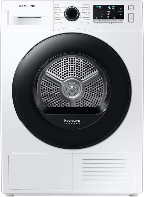 Samsung Heat Pump Dryer 8KG 17 Prog Air Wash White A++