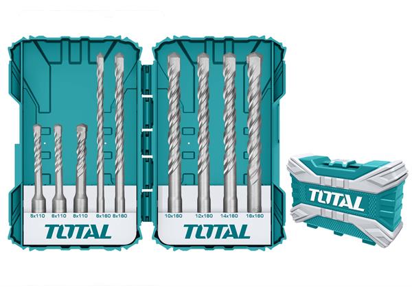 Total SDS Plus Hammer Drill Bit Set 9PC