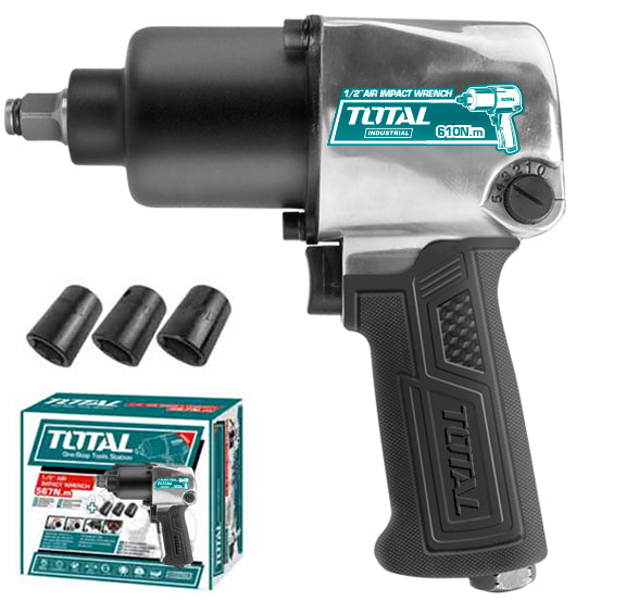Total Air Impact Wrench 610Nm Twin Hammer 1/2 Inch