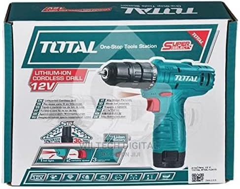 Total Cordless Drill 12V 10mm 1.5Ah Single Battery