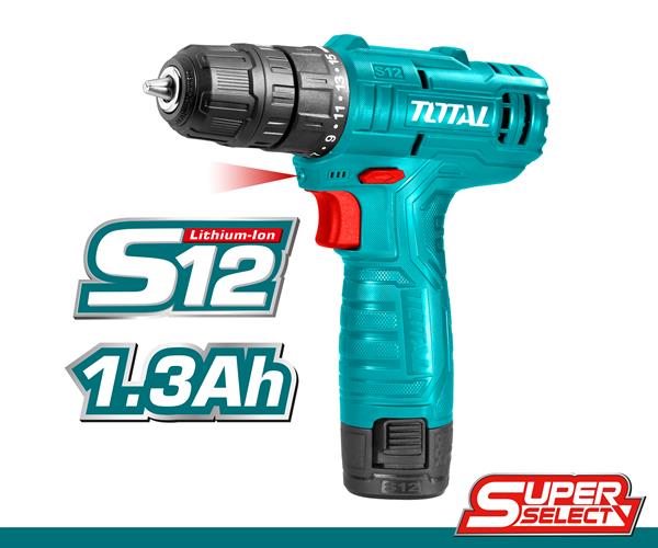 Total Cordless Drill 12V 10mm 1.5Ah Single Battery