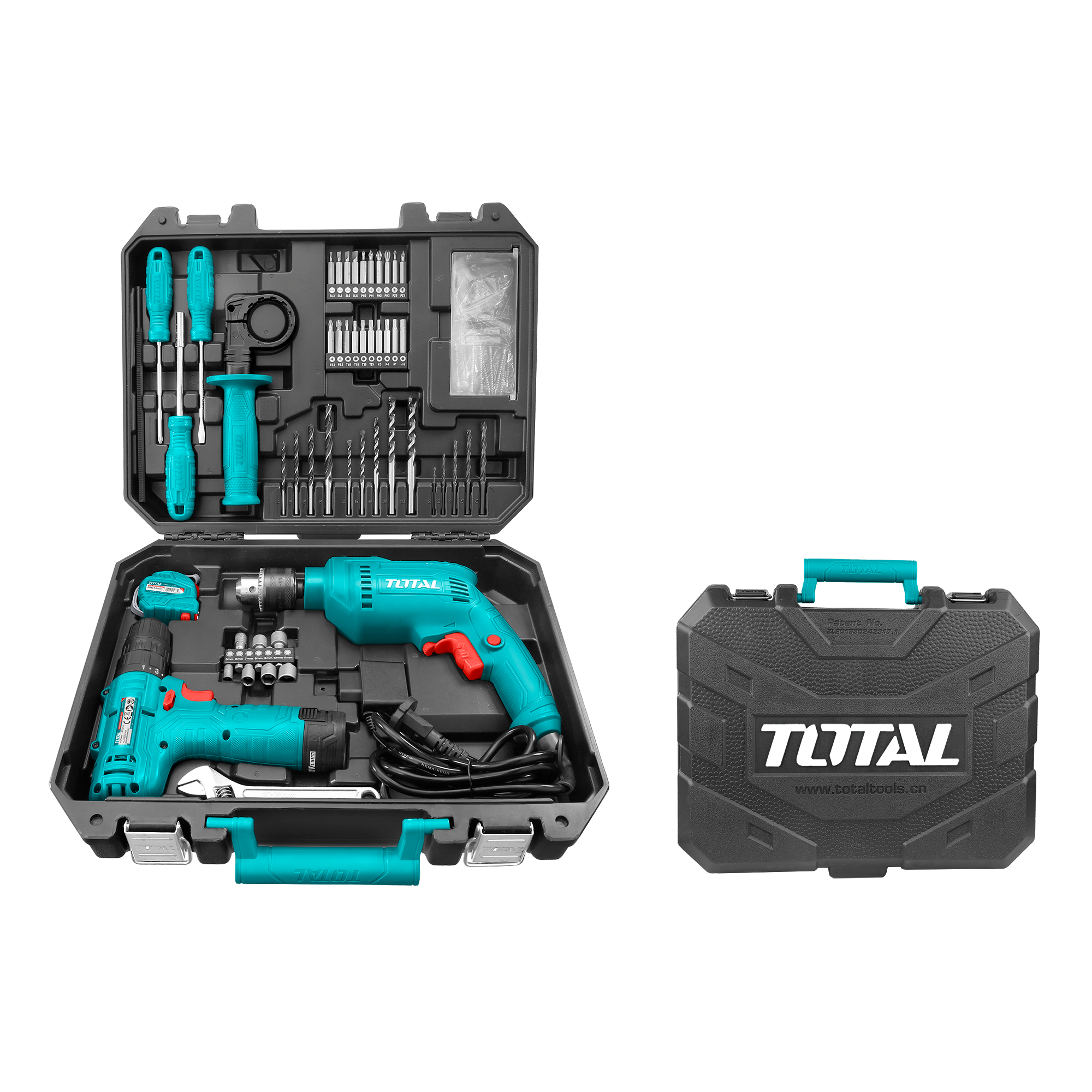 Total Tools Set 119PC Cordless Drill Impact Drill Combo