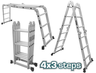 Total Multi-Purpose Aluminum Ladder 4x3 EN131