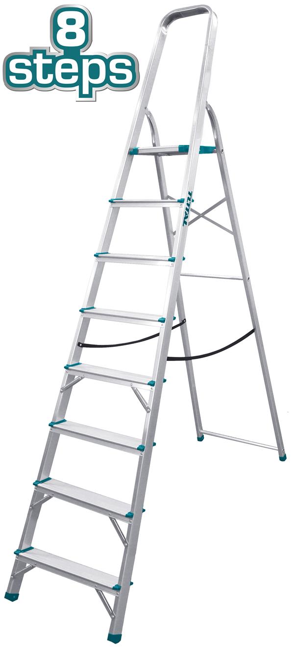 Total Aluminum Household Ladder 8 Steps 150KG
