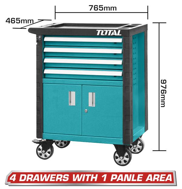 Total Roller Cabinet 4-Drawer Central Locking