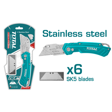Total Folding Utility Knife Stainless Steel 6 SK5 Blades