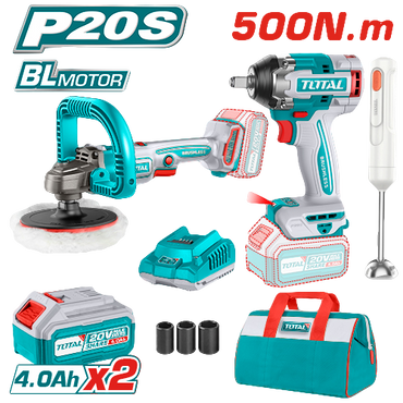 Total Cordless Combo Kit 3PC Impact Wrench Polisher Blender