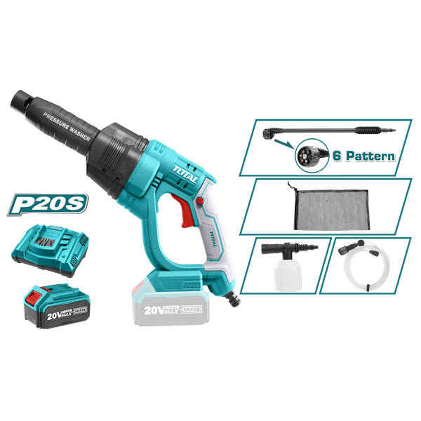Total Cordless Pressure Washer 20V 24.8 Bar 4.0Ah
