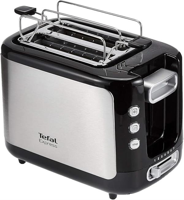 Tefal New Express Toaster 2 Slots 850W Bun Warmer SS