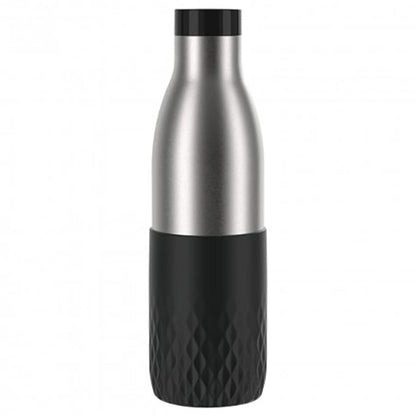 Tefal Silver and black insulated bottle on a white background
