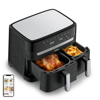 Tefal Dual Easy Fry Air Fryer 8.3L 2700W Black SS