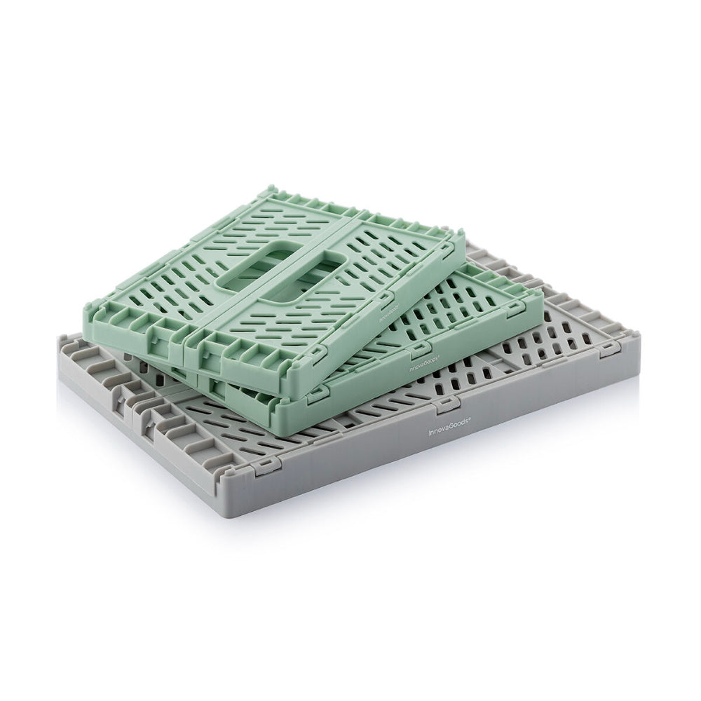 InnovaGoods Set of 3 Foldable Stackable Storage Boxes