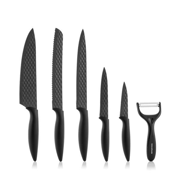 InnovaGoods 6PC Diamond Knife Set Non-Stick Case