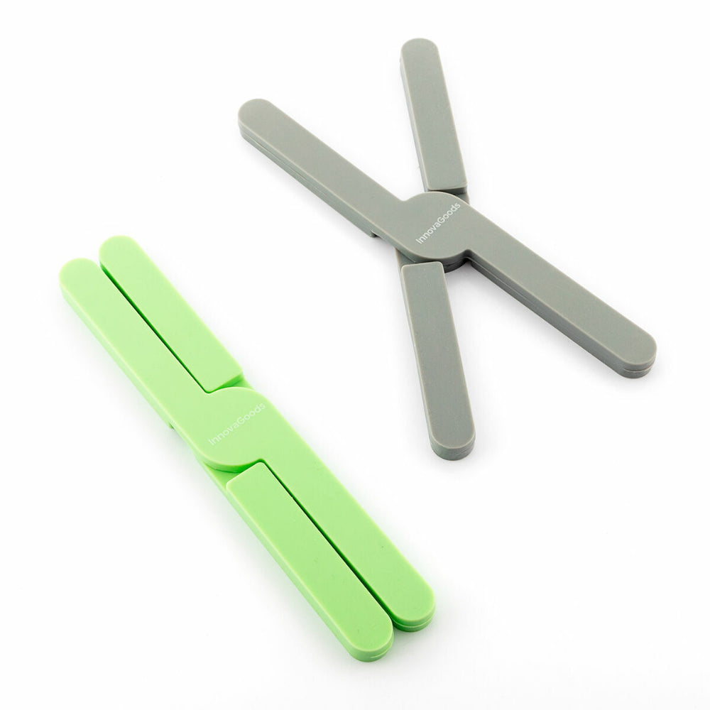 InnovaGoods Folding Silicone Trivet Set 2PC Heat Resistant