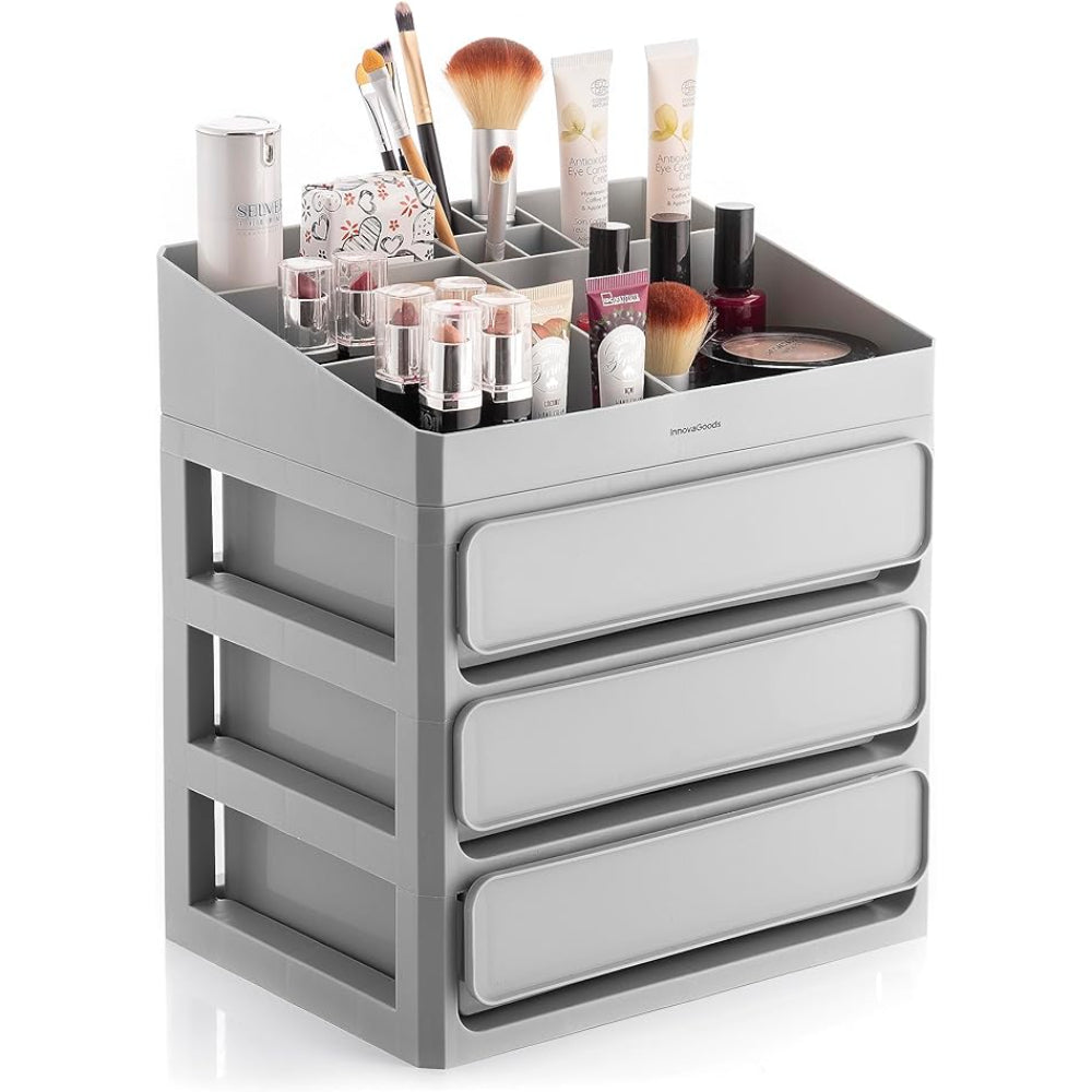 InnovaGoods Make-up Organizer 3 Drawers 9 Top Compartments