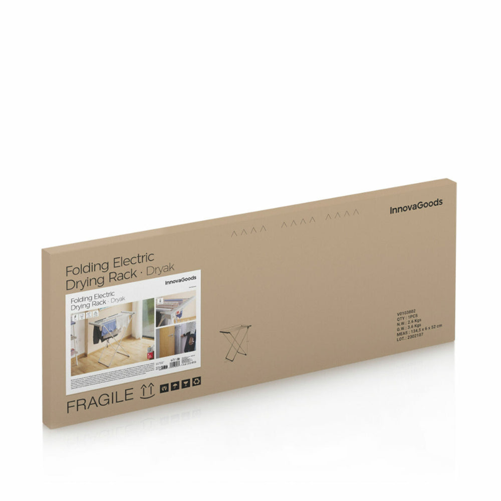 InnovaGoods Folding Electric Clothesline Dryer 8 Bars 120W