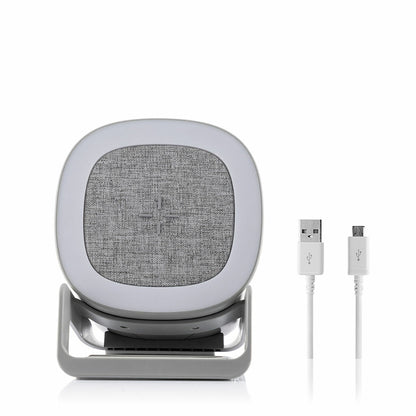 InnovaGoods Wireless Speaker Charger LED Lamp 10W