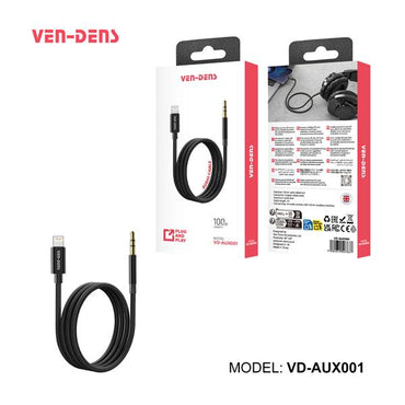Ven-Dens Aux Cable USB-A to Lightning 1M