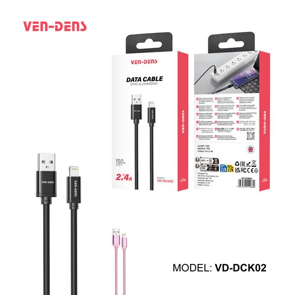 Ven-Dens Data Cable USB-A to Lightning 1.5M TPE