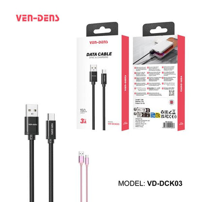 Ven-Dens Data Cable USB-A to USB-C 1.5M TPE