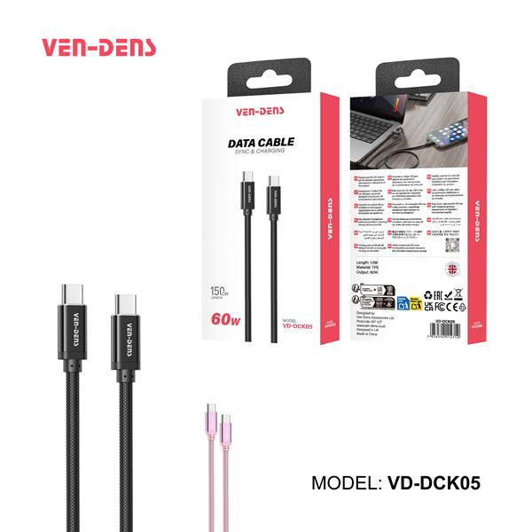 Ven-Dens Data Cable USB-C to USB-C 1M Silica Gel 60W