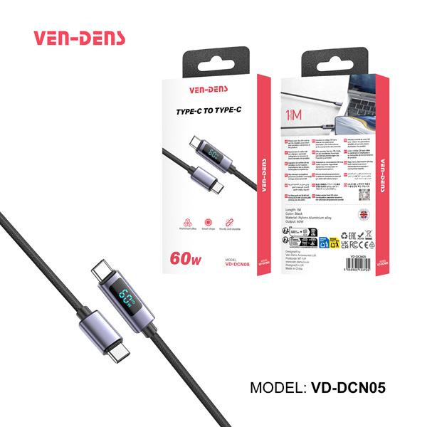 Ven-Dens Data Cable USB-C to USB-C 2M 60W TPE