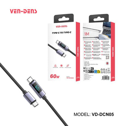 Ven-Dens Data Cable USB-C to USB-C 2M 60W TPE