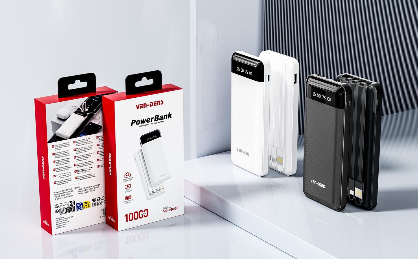 Ven-Dens Power Bank 5000mAh Compact Type-C/IP