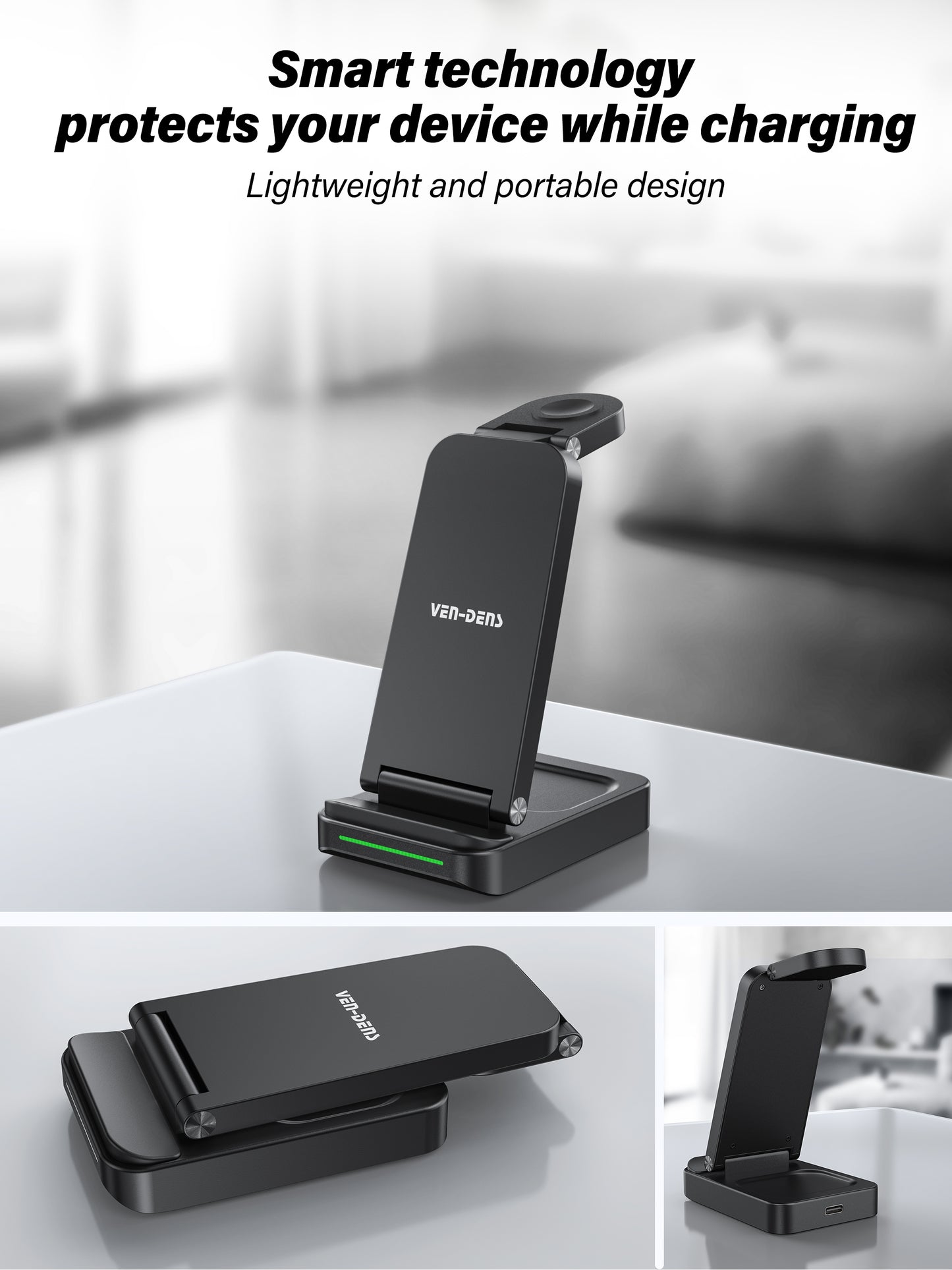 Ven-Dens Bluetooth Earbuds V5.4 White with Handle Case