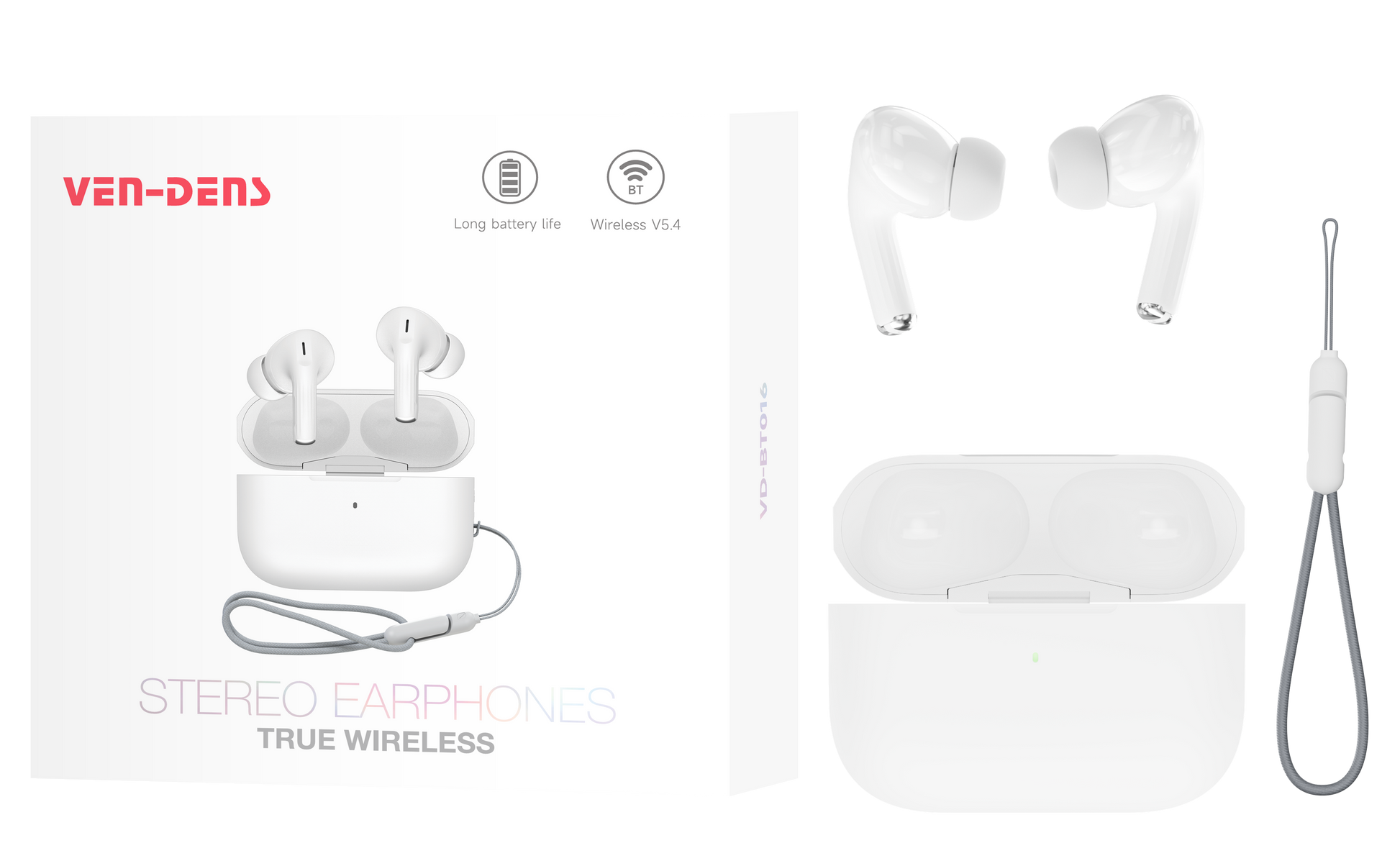 Ven-Dens Bluetooth Earbuds V5.4 Charging Case Screen