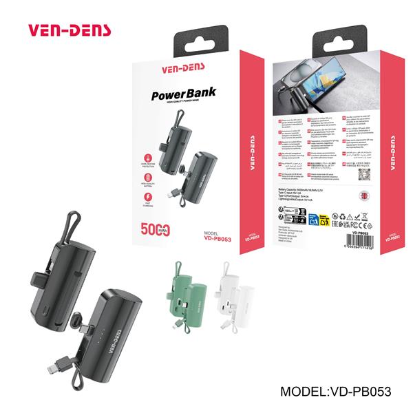 Ven-Dens Power Bank 5000 mah ABS lithium--ion Battery