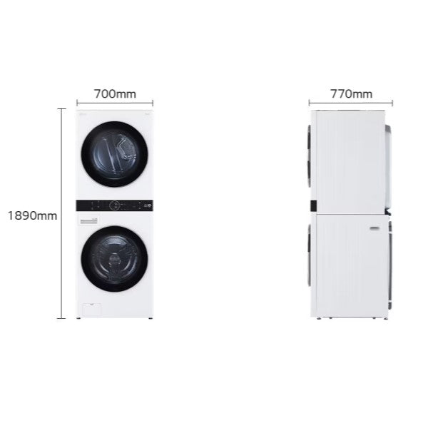 LG WashTower 21/16KG Front Load Washer Dryer White