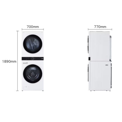 LG WashTower 21/16KG Front Load Washer Dryer White